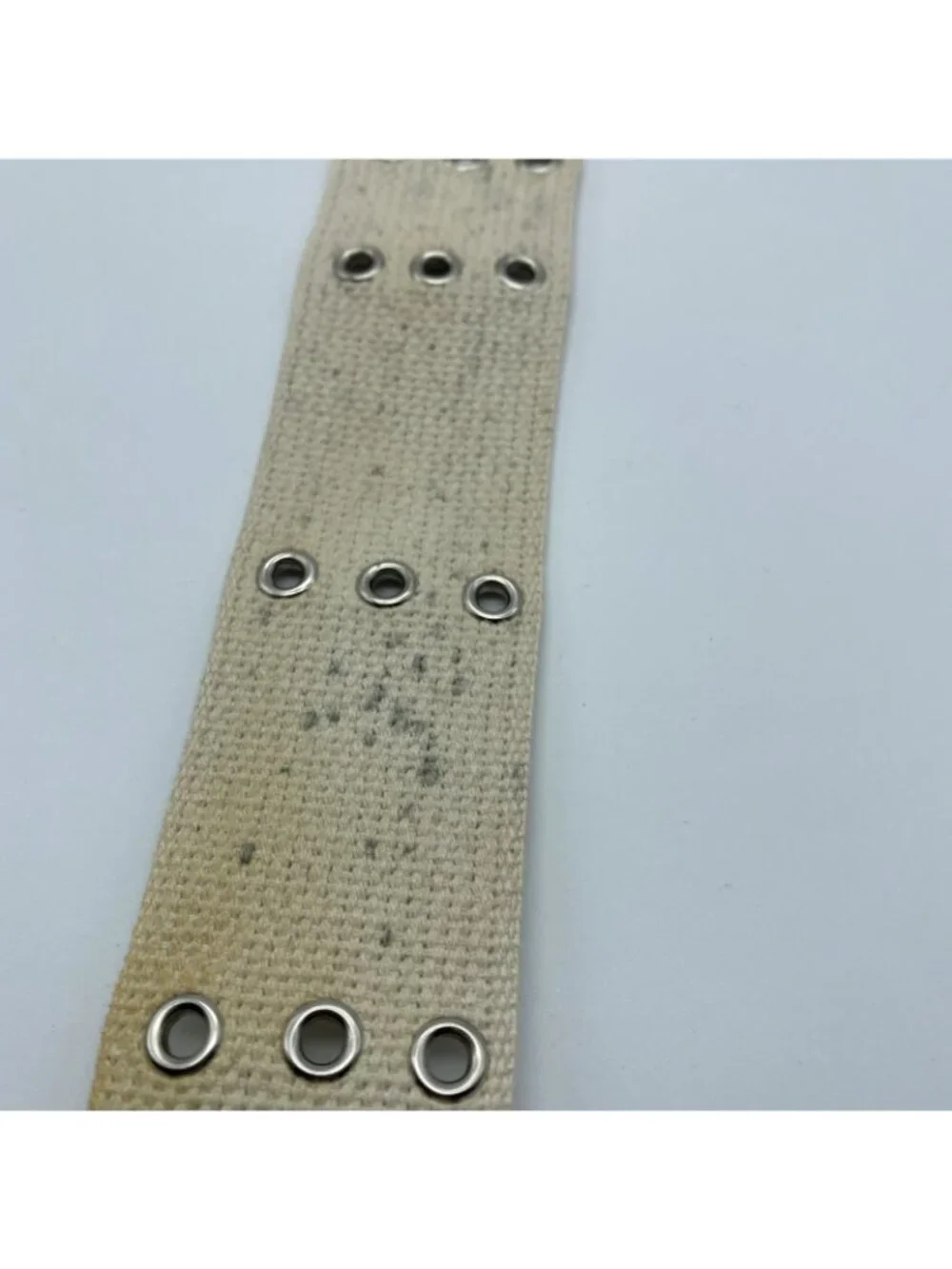 Unbranded Cream Woven Canvas Double Prong Belt Men’s Size 30-32
